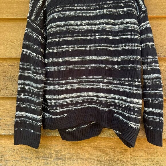 Calvin Klein Jeans Black Striped Knit Pullover Sweater Size XL - Picture 5 of 9